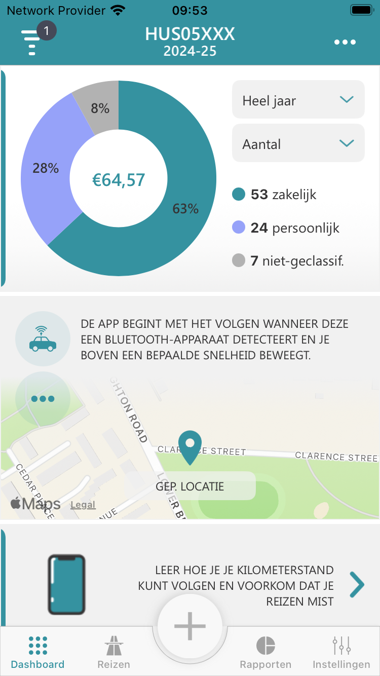 Mileage Logbook - Dashboard