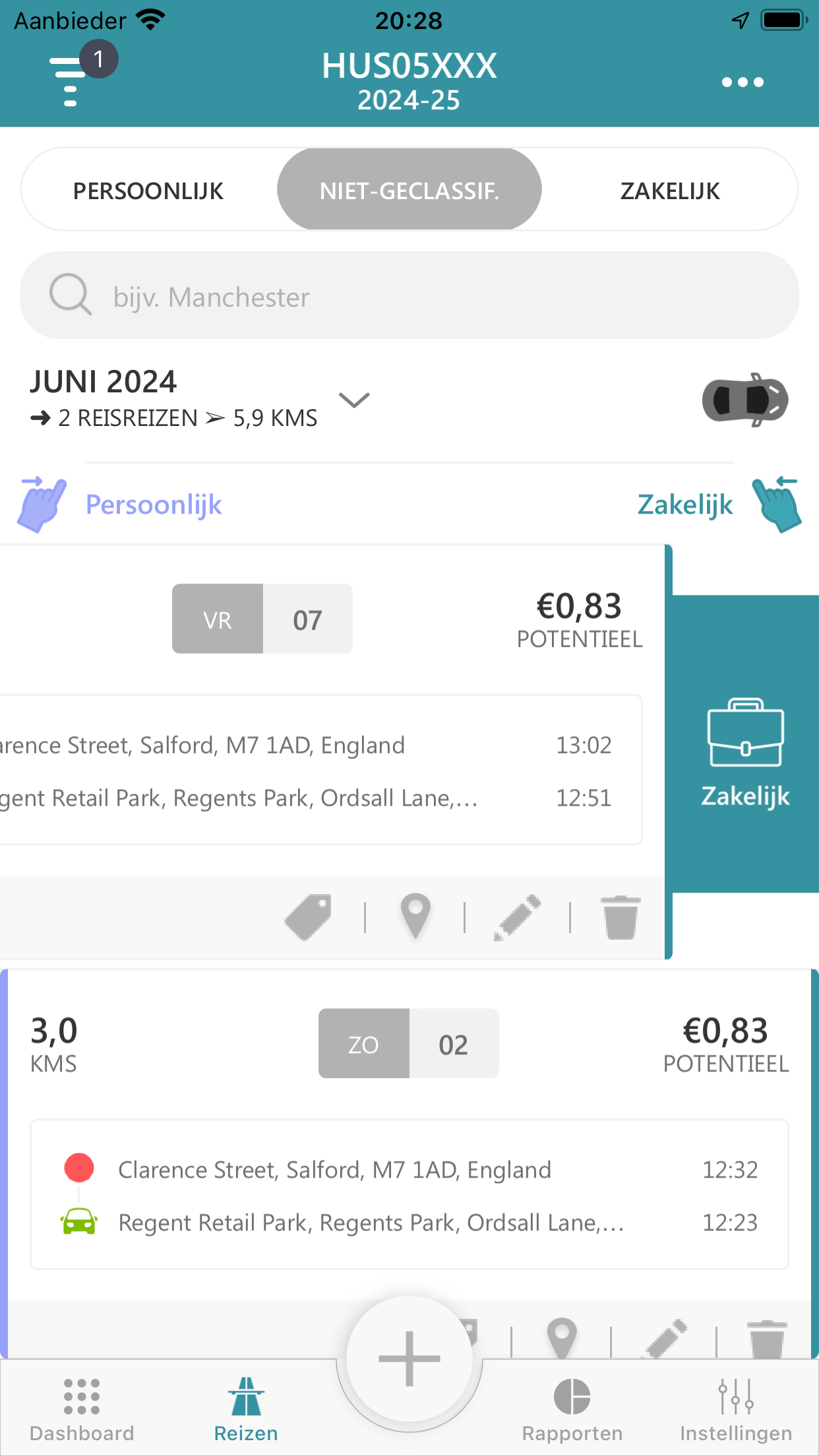 Mileage Logbook - Dashboard