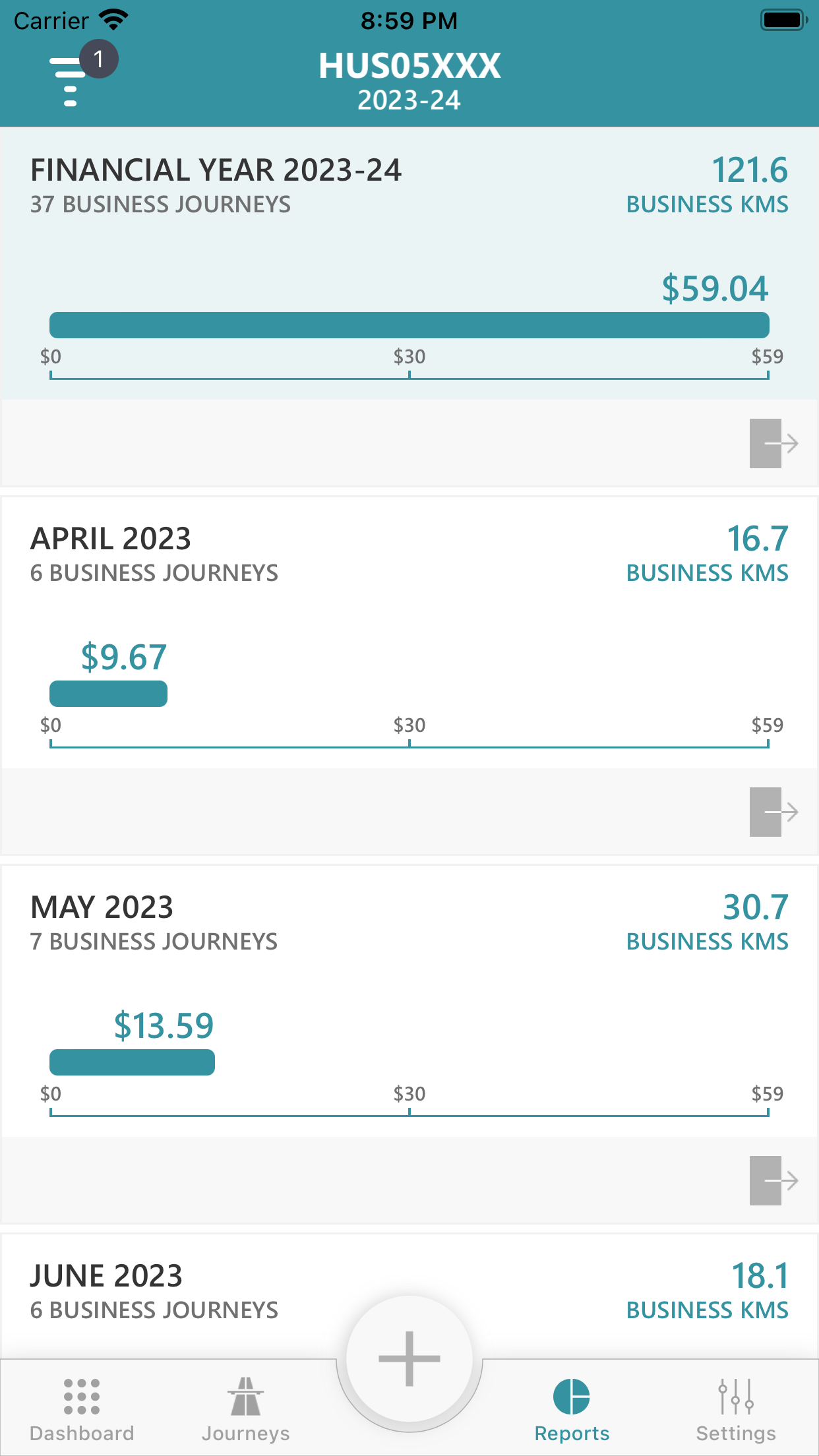 Mileage Logbook - Reports